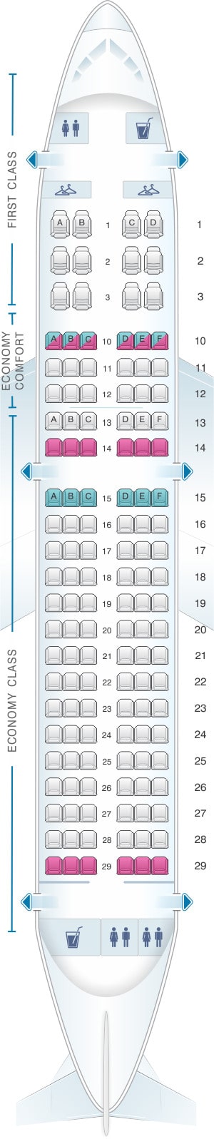 Delta Airbus A319 Seat Map - Airportix