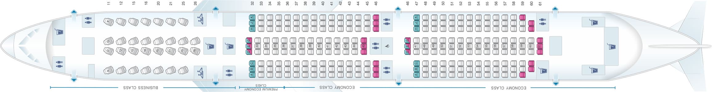 Seat Map Hawaiian Airlines Boeing 787 9 