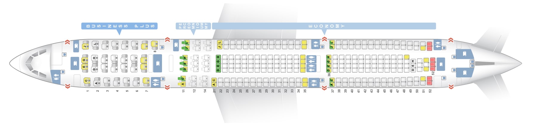 beria Airbus A330-300 Seat Map — Layout 2