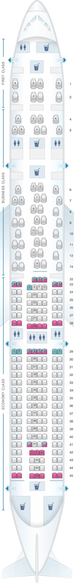 Swiss A330 Seat Map