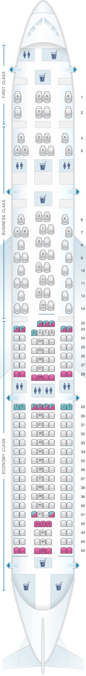 Swiss A330 (A330-300) Seat Map - Airportix